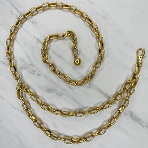 Chunky Gold Tone Oval Link Chain Belt One Size (OS) Draped Y2K Retro Glam ✨